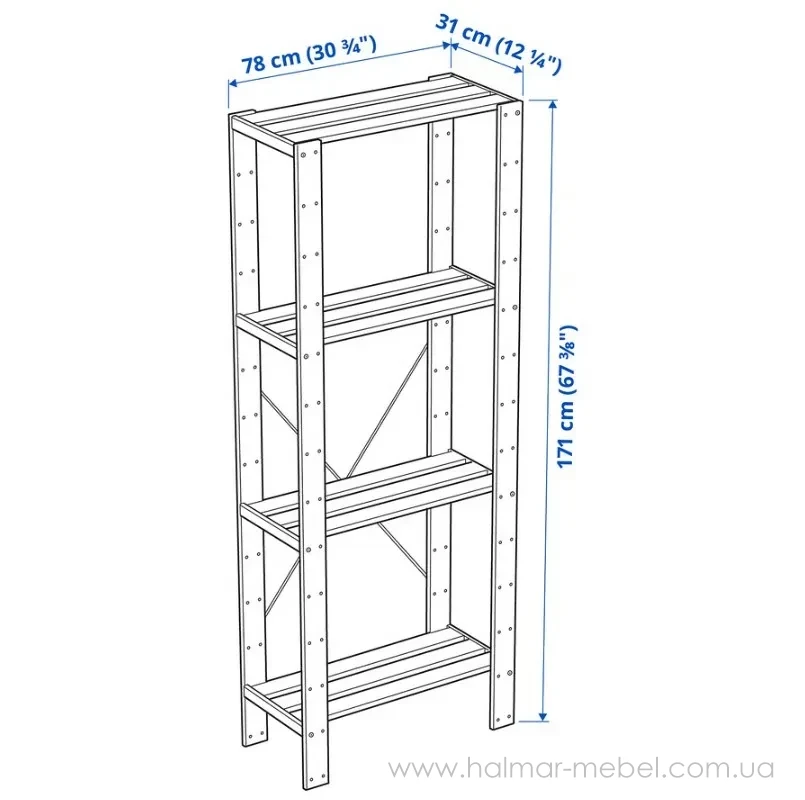 Стелаж HEJNE IKEA 78х31х171 см Стелаж HEJNE IKEA 78х31х171 см