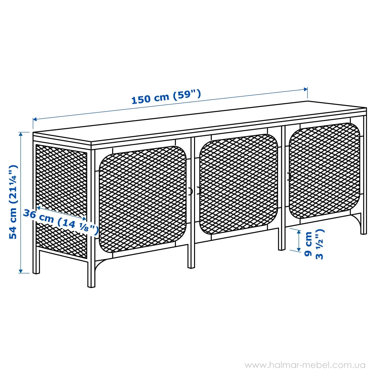Тумба під телевізор FJÄLLBO IKEA 150х54 чорний Тумба під телевізор FJÄLLBO IKEA 150х54 чорний