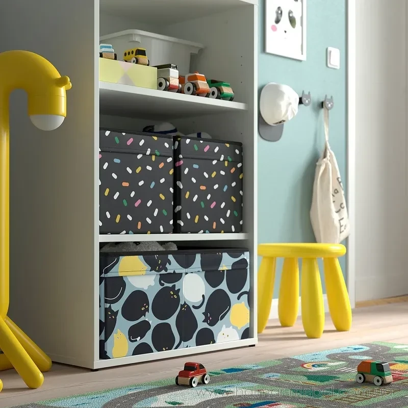 Коробка SKÅJARE IKEA чорний синій коти Коробка SKÅJARE IKEA чорний синій коти