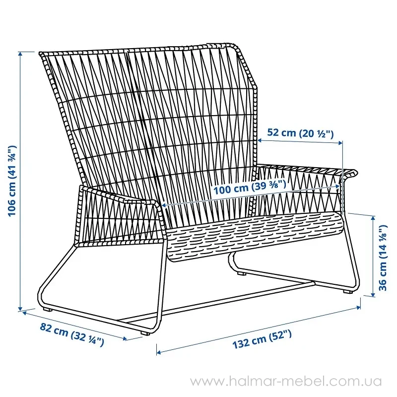 Диван садовий TALLSKÄR IKEA чорний Диван садовий TALLSKÄR IKEA чорний