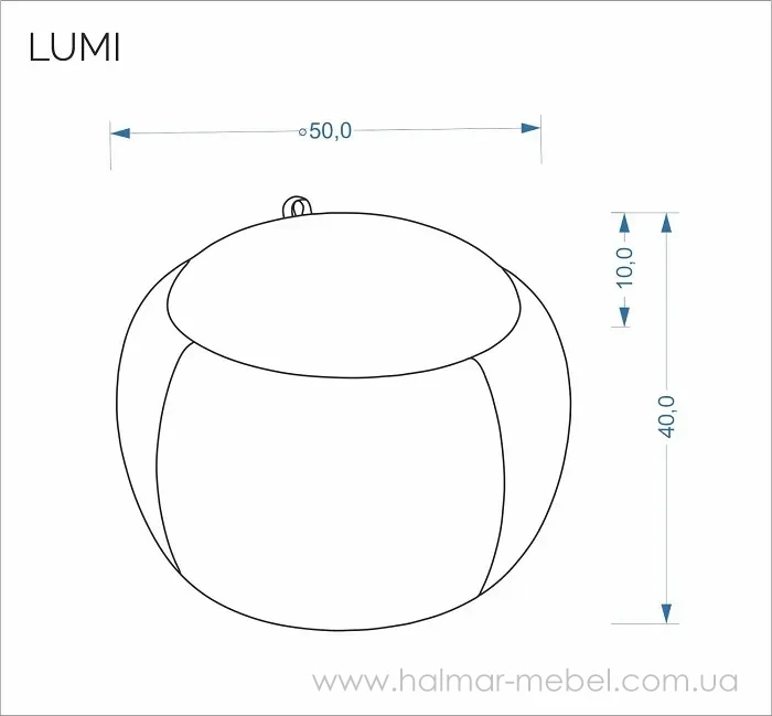 Пуф із контейнером LUMI HALMAR сірий Пуф із контейнером LUMI HALMAR сірий