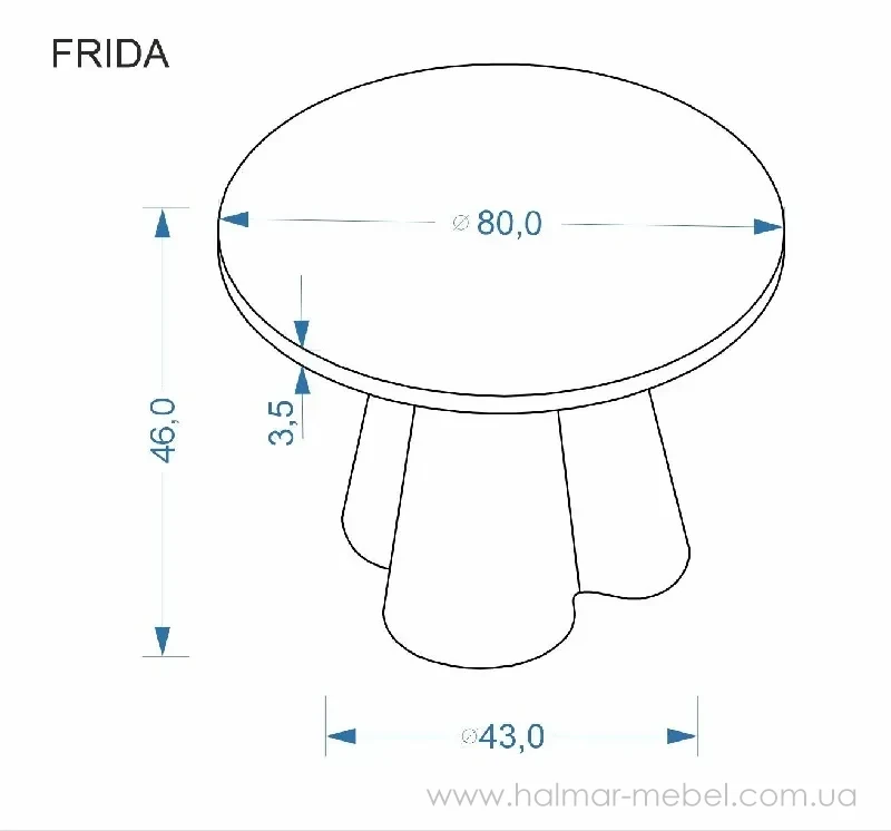 Стіл журнальний FRIDA HALMAR травертін/горіх Стіл журнальний FRIDA HALMAR травертін/горіх