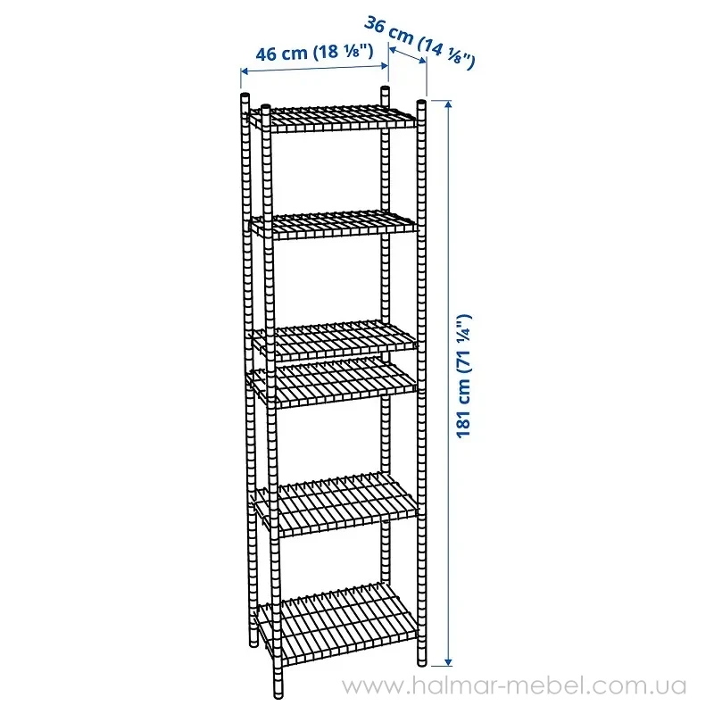 Стелаж OMAR IKEA 46x36x181 см Стелаж OMAR IKEA 46x36x181 см