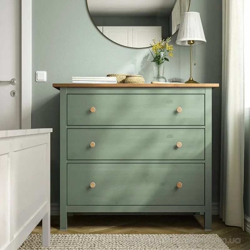 Комод HEMNES IKEA 108x96 см сіро-зелений Комод HEMNES IKEA 108x96 см сіро-зелений