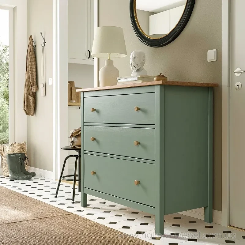 Комод HEMNES IKEA 108x96 см сіро-зелений Комод HEMNES IKEA 108x96 см сіро-зелений