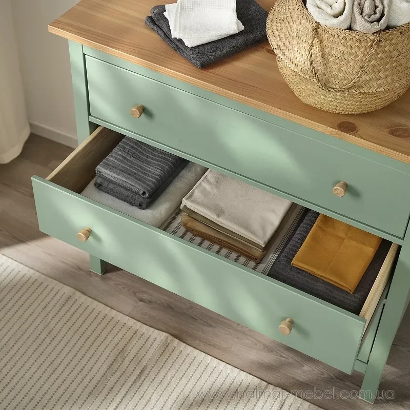 Комод HEMNES IKEA 108x96 см сіро-зелений Комод HEMNES IKEA 108x96 см сіро-зелений