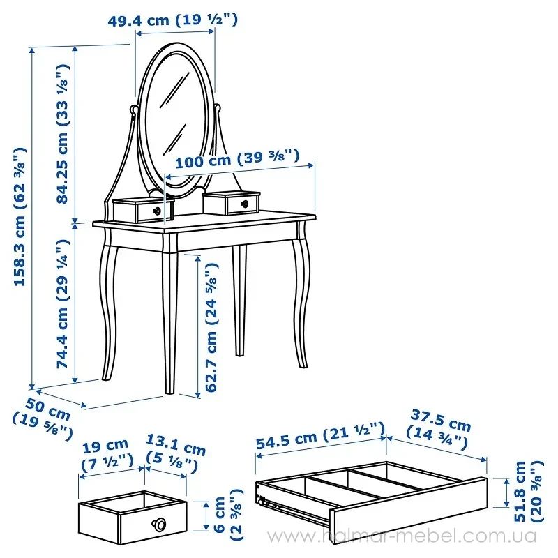 Стіл туалетний HEMNES IKEA білий Стіл туалетний HEMNES IKEA білий