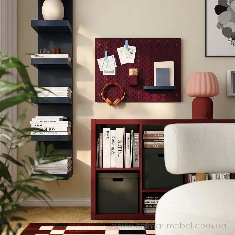 Дошка перфорована комбінована SKÅDIS IKEA 76х56 темно-сіро-блакитний/темно-лілово-червоний Дошка перфорована комбінована SKÅDIS IKEA 76х56 темно-сіро-блакитний/темно-лілово-червоний