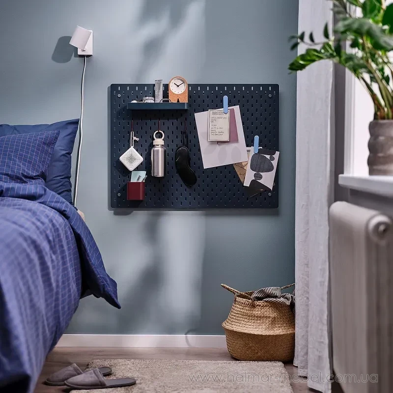 Дошка перфорована комбінована SKÅDIS IKEA 76х56 темно-сіро-блакитний/темно-лілово-червоний Дошка перфорована комбінована SKÅDIS IKEA 76х56 темно-сіро-блакитний/темно-лілово-червоний