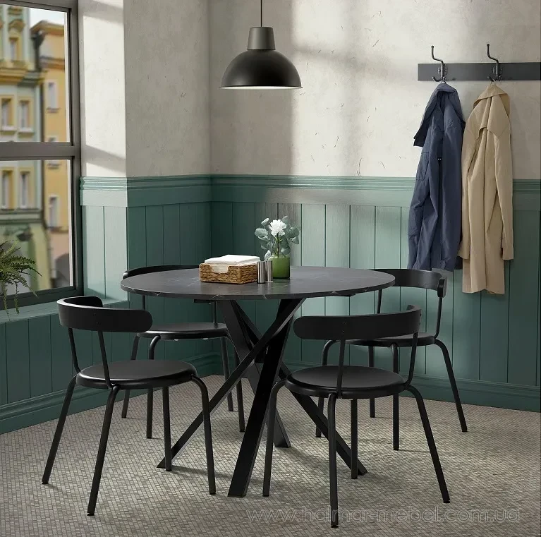 Стіл обідній MARIEDAMM IKEA чорний мармур Стіл обідній MARIEDAMM IKEA чорний мармур