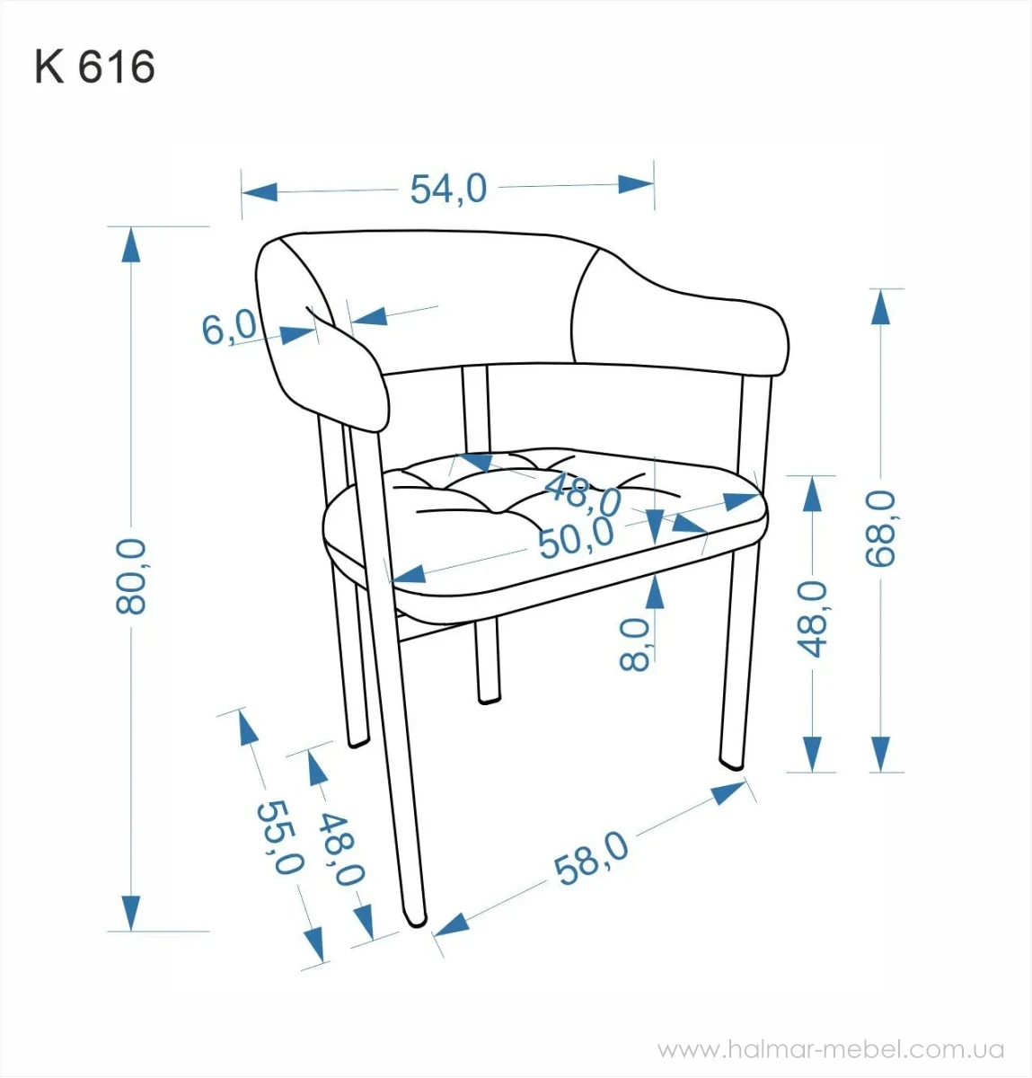 Крісло K616 HALMAR бежевий/горіх Крісло K616 HALMAR бежевий/горіх