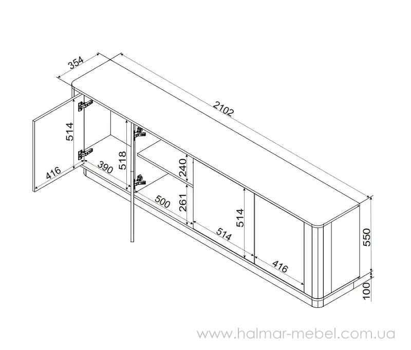 Комод 4d Darco Cama 210 горіх елегант Комод 4d Darco Cama 210 горіх елегант
