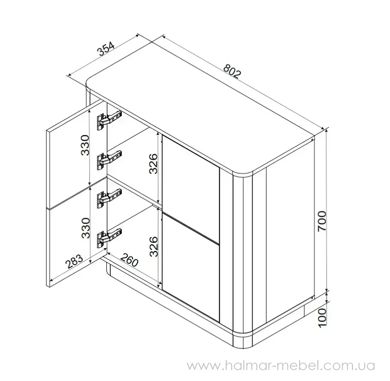 Комод 4d Darco Cama 80 горіх елегант Комод 4d Darco Cama 80 горіх елегант