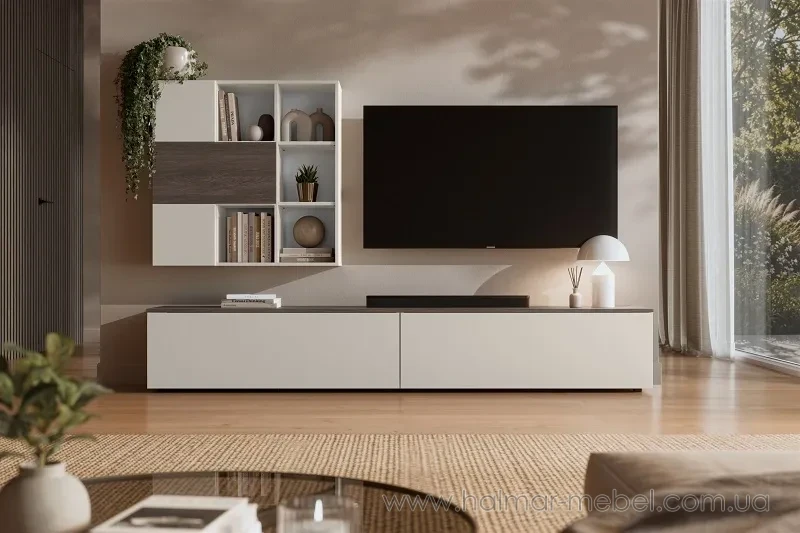 Меблева стінка LYNX CAMA кашемір/дуб Dunin Меблева стінка LYNX CAMA кашемір/дуб Dunin