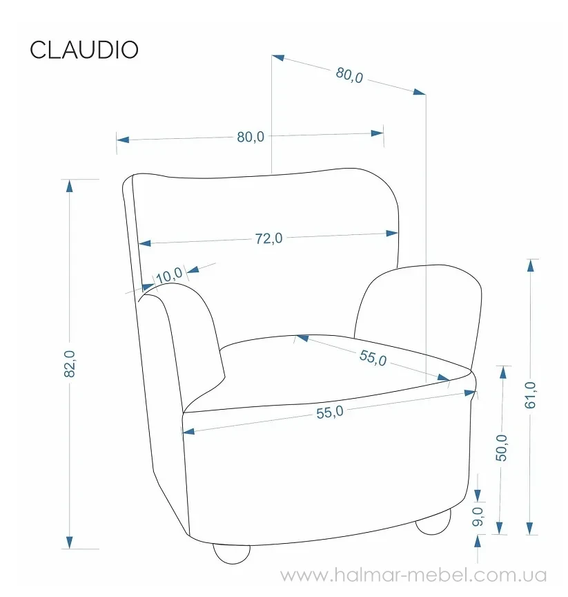 Кресло CLAUDIO HALMAR кремовый Кресло CLAUDIO HALMAR кремовый