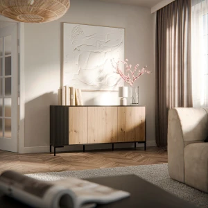 Комод MERCI 150 3D CAMA дуб артизан/чорний