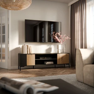 Тумба TV MERCI 180 CAMA дуб артизан/чорний