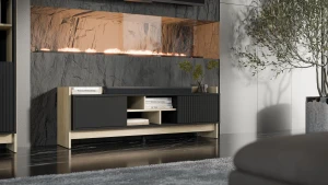 Тумба RTV PORTO 150 2D CAMA дуб кремона/чорний
