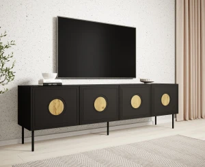 Тумба RTV PALAZZO 200 4D CAMA чорний/дуб крафт