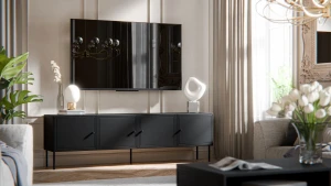 Тумба RTV PALAZZO BIS 200 4D CAMA чорний мат