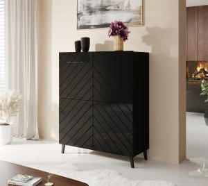 Стелаж ABETO 100 CAMA чорний глянець