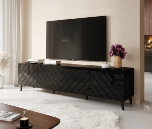 Тумба RTV ABETO 200 CAMA черный глянец