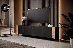 Тумба RTV FARO 200 4D CAMA черный мат/дуб крафт