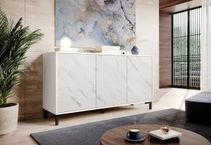 Комод MARMO 150 3D CAMA белый мрамор