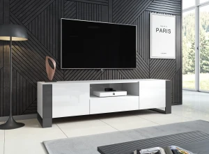 Тумба RTV WOOD CAMA білий глянець/сірий