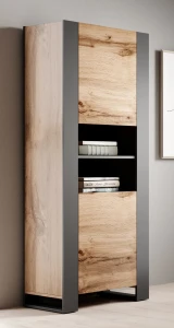 Вітрина WOOD CAMA дуб вотан/антрацит