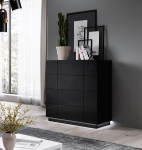 Комод REJA 4S CAMA черный глянец