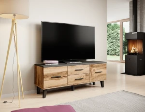 Тумба RTV LOTTA 140 2D2S CAMA дуб вотан/чорний