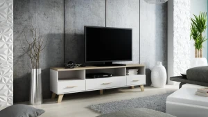 Тумба RTV LOTTA 180 3S3K CAMA белый/дуб сонома