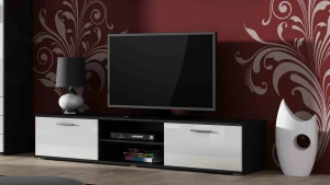 Тумба RTV SOHO 180 CAMA черный мат/белый глянец