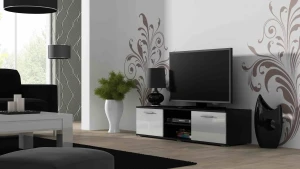 Тумба RTV SOHO 140 CAMA черный мат/белый глянец