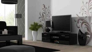 Тумба RTV SOHO 140 CAMA черный мат/черный глянец