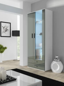 Витрина SOHO S6 CAMA белый мат/серый глянец