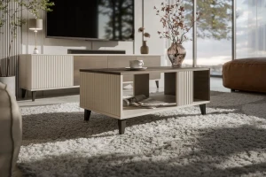 Стіл журнальний RANDOM 2 LAW-1 Halmar кашемір/горіх/чорний