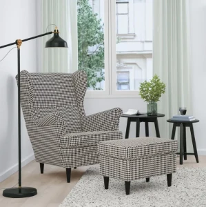 Крісло STRANDMON IKEA чорно-бежеве
