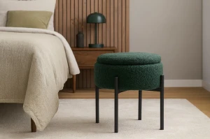 Пуф округлий з контейнером CHOMIK зелений/чорний