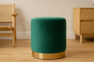 Пуф округлий CHOMIK темно-зелений/золотий