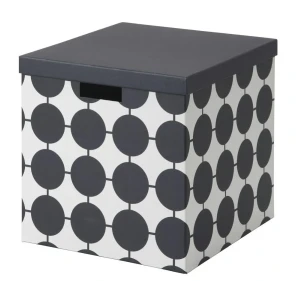 Коробка з кришкою TJENA IKEA білий чорний