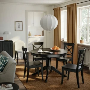 Комплект обідній стіл і 4 стільці ROSENTORP/ROSENTORP IKEA чорний