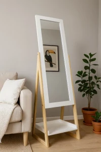 Дзеркало підлогове з полицею CHOMIK 40х150 дерев'яні ніжки