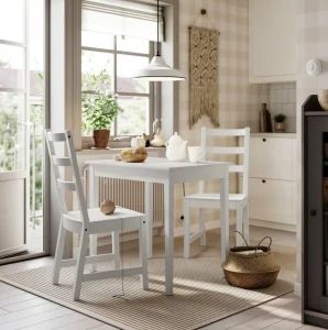 Комплект обідній стіл та 2 стільці NÄSINGE/NORDVIKEN IKEA білий/білий