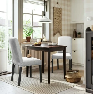 Комплект обідній стіл та 2 стільці NÄSINGE/BERGMUND IKEA темно-коричневий/світло-сірий