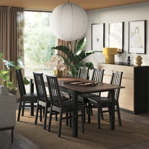 Стіл обідній розкладний ÅLHULT IKEA 170(220)x80 коричневий/чорний