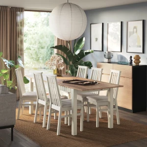 Стіл обідній розкладний ÅLHULT IKEA 170(220)x80 коричневий/бежевий