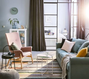 Крісло з високою спинкою VEDBO IKEA світло-рожевий