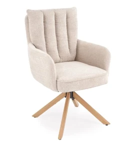 Крісло поворотне K594 Halmar світло-бежевий/дуб натуральний